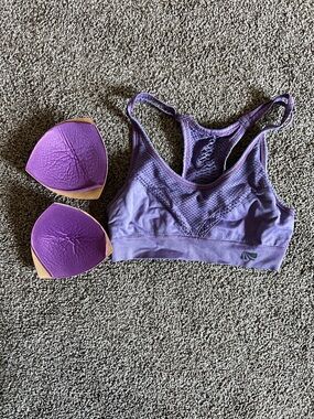 Crochet Purple Sports Bra with Removable Cups